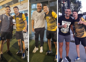 Canuto, Osella, y Mar&iacute;n junto a Borosky. 