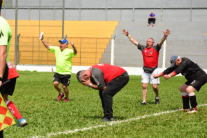 Churqui Basualdo, un &iacute;cono de Afuco de Villa Mar&iacute;a, se emociona ante el t&iacute;tulo ganado.