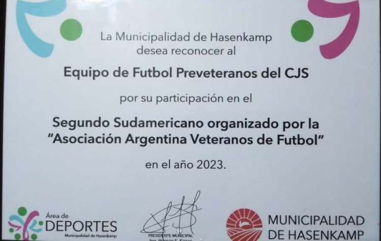 Fiesta del Deporte de Hasenkamp: El defensor Paolo Goltz distingui&oacute; a Juventud Sarmiento por su participaci&oacute;n en el Sudamericano