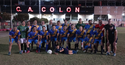 Sportivo Guadalupe +42 en la previa de un amistoso ante Col&oacute;n, en la cancha auxiliar del Estadio Brigadier L&oacute;pez. 