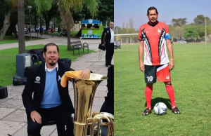 Roberto Cardozo, jugador de f&uacute;tbol y m&uacute;sico.