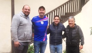 Contreras, Weglin, Garc&iacute;a Soria y Comas, luego de la audiencia en el Ente de Turismo de Salta. 