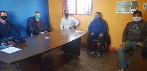 Weglin, Gastiazoro, Clavenzani, Comas y Villanueva durante la reuni&oacute;n de ayer.