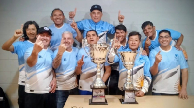 Los referentes de Argentino de Pico Truncado se encontraron el lunes para festejar. 