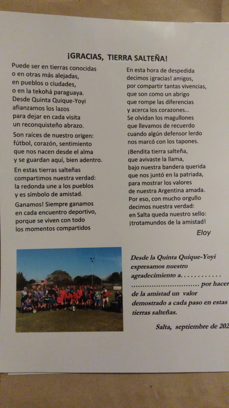 Quinta Quique Yoyi de Reconquista: &ldquo;F&uacute;tbol, coraz&oacute;n, sentimiento&rdquo;