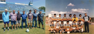 Parte de los Hist&oacute;ricos en el Plazaola: Jorge Aguirre, Jorge G&oacute;mez, Mario Wurts, Miguel Mosca, Hugo Stur, Ricardo Ruiz. En la segunda foto jugando el Nacional de 1984. 