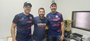 Gonzalo L&oacute;pez y Dar&iacute;o Weglin (AAVF), junto a Pablo Ponzoni (Fortaleza FC). 