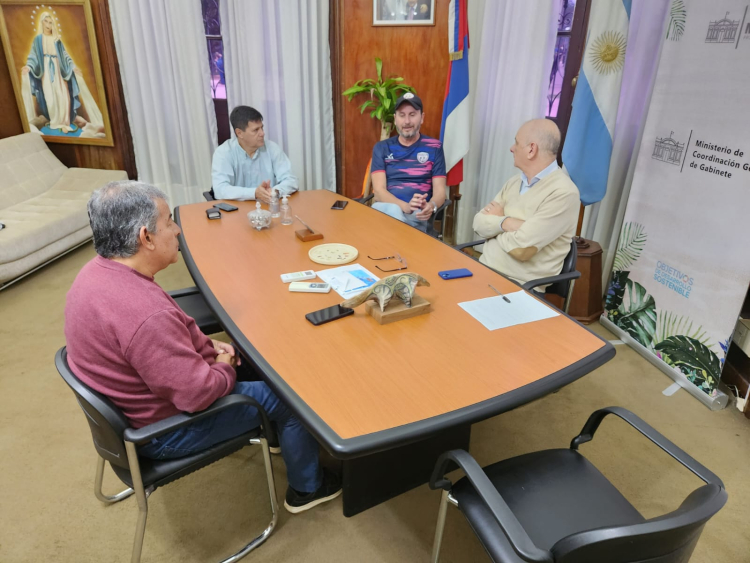 Zuetta, Weglin, Wellbach y Comas, en la reunión de este miércoles en Casa de Gobierno de Misiones.