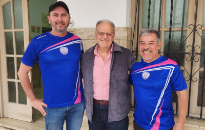 Dar&iacute;o Weglin y Alejandro Comas, de la AAVF, junto al secretario de Deportes de la Provincia de Salta,  Chib&aacute;n. 