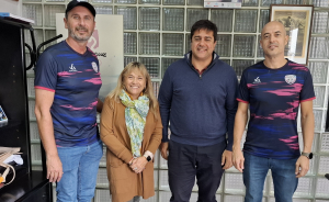 Weglin, Gaertner, D&acute;Andrea y L&oacute;pez durante la audiencia en el Emder. 