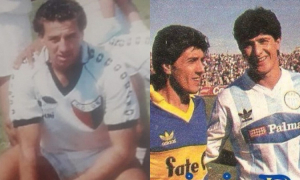 Omar Ver&oacute;n con la camiseta de Col&oacute;n. Juan Comas con la camiseta de Racing de C&oacute;rdoba enfrentando a Jorge Comas, su hermano, cuando actuaba en Boca. &nbsp;